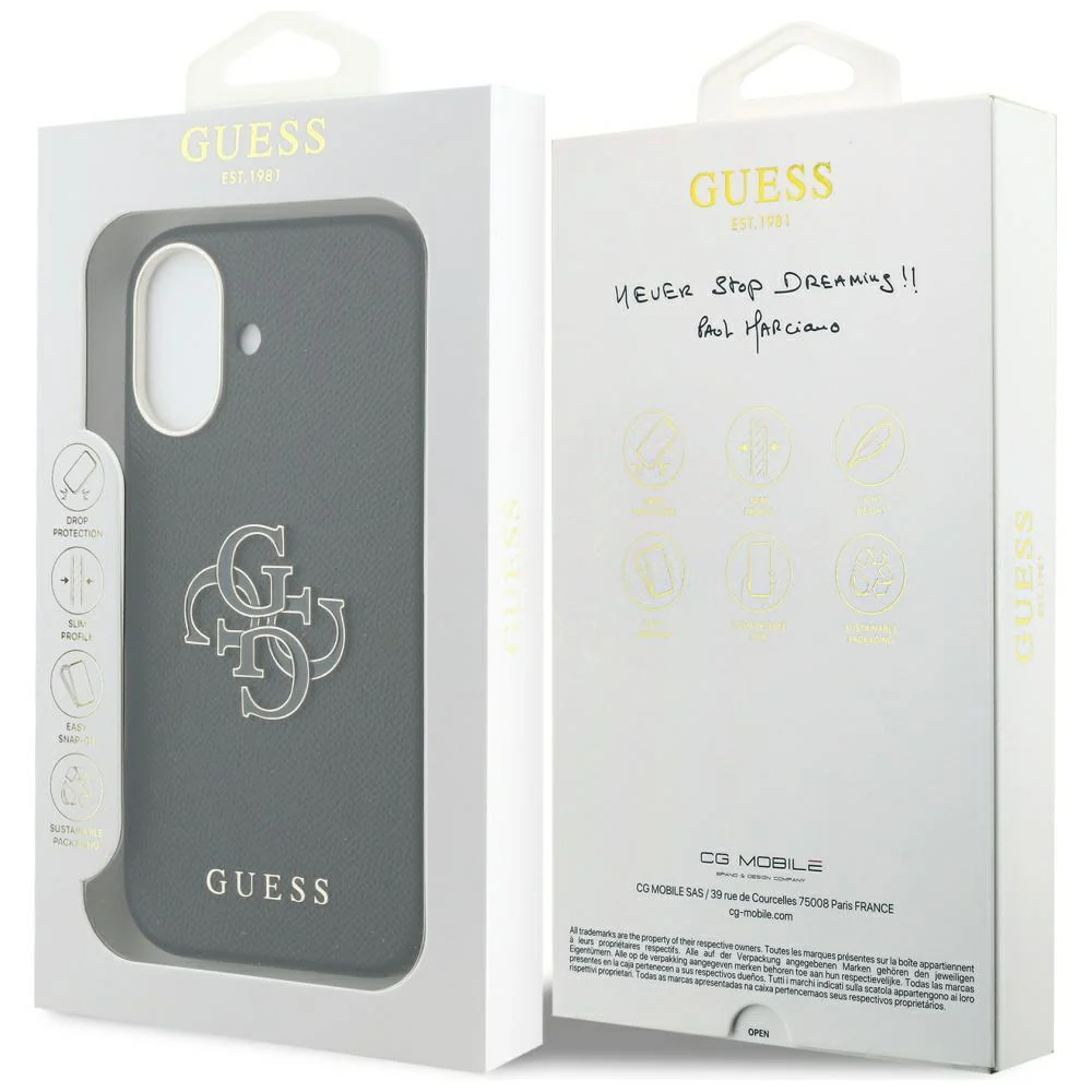 Case for Apple iPhone 17, Guess, Resin Logo, Black - Image 7