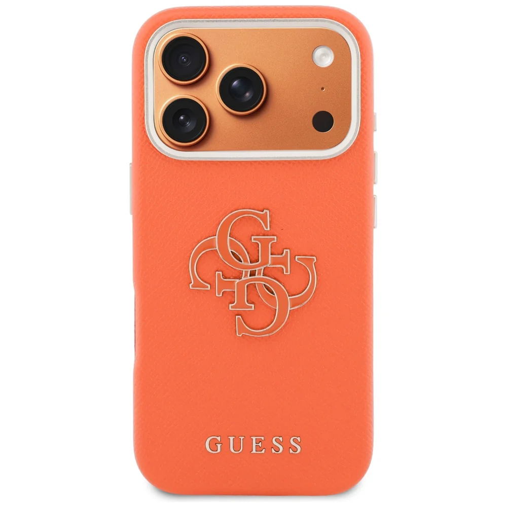 Case for Apple iPhone 17 Pro, Guess, Resin Logo, Orange - Image 3