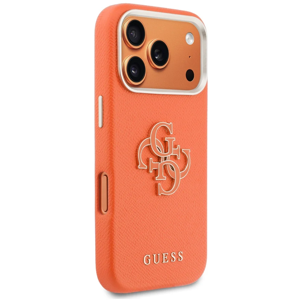 Case for Apple iPhone 17 Pro, Guess, Resin Logo, Orange - Image 4