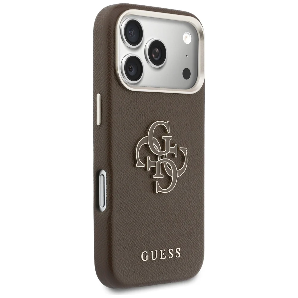Case for Apple iPhone 17 Pro Max, Guess, Resin Logo, Brown - Image 4