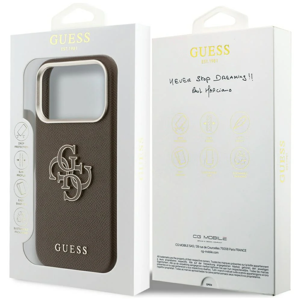 Case for Apple iPhone 17 Pro Max, Guess, Resin Logo, Brown - Image 7