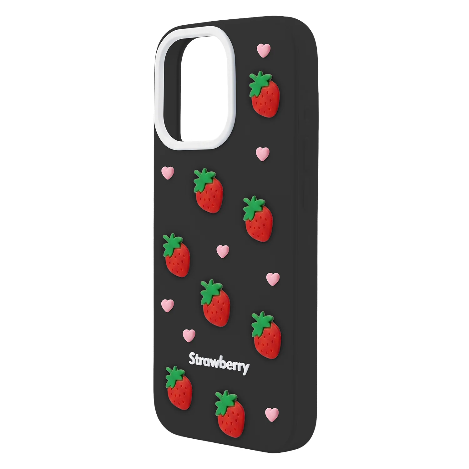 Case for Apple iPhone 17 Pro, OEM, Strawberry, Black - Image 3