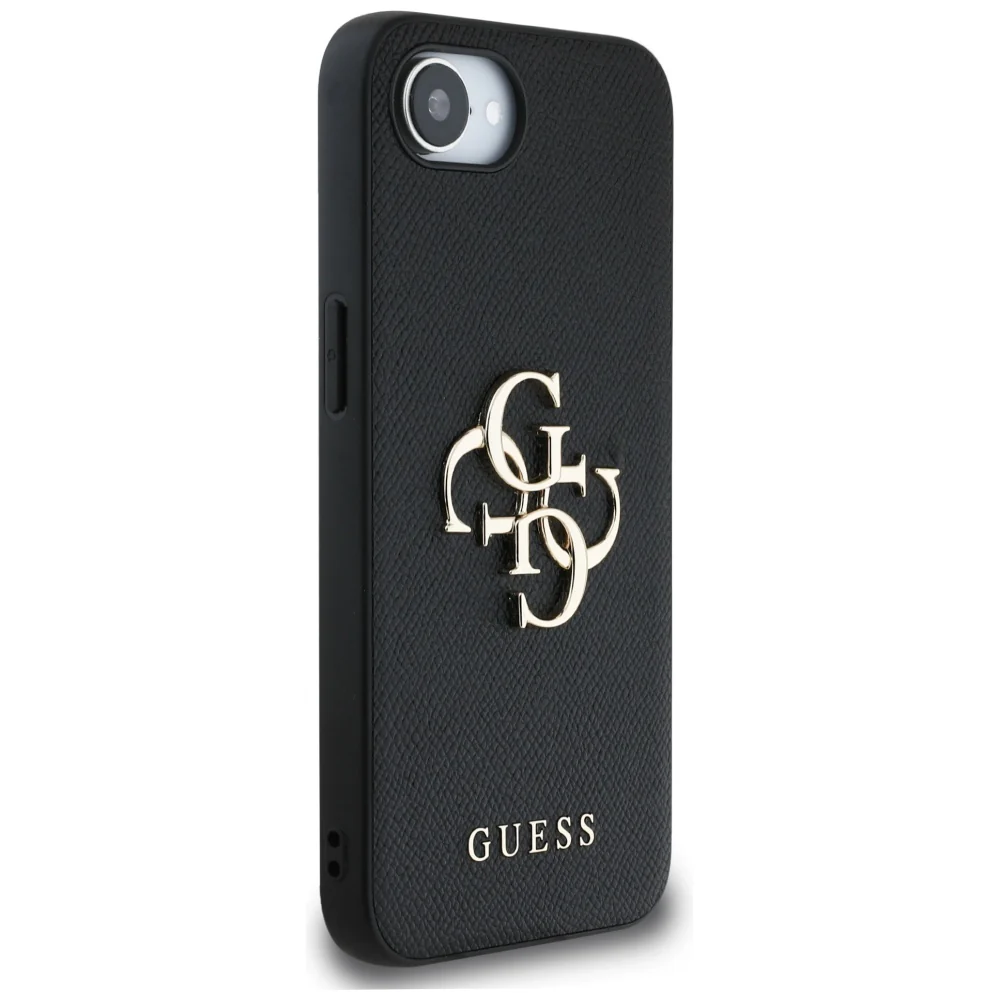 Case for Apple iPhone 17e / 16e, Guess, 4G Grained Big and Classic Logo, Black - Image 3