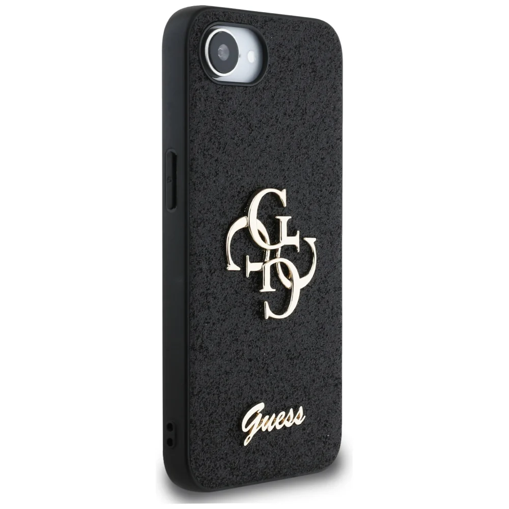 Case for Apple iPhone 17e / 16e, Guess, Fixed Glitter Big 4G, Black - Image 3