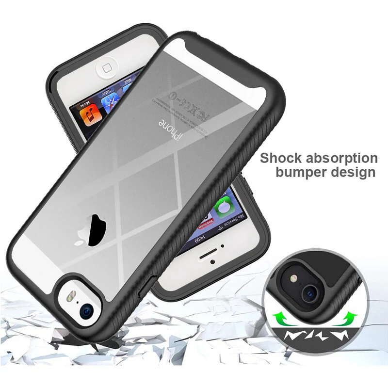 Case for Apple iPhone SE (2016) / 5 / 5s, Techsuit, Defense360 Pro, Black - Image 2