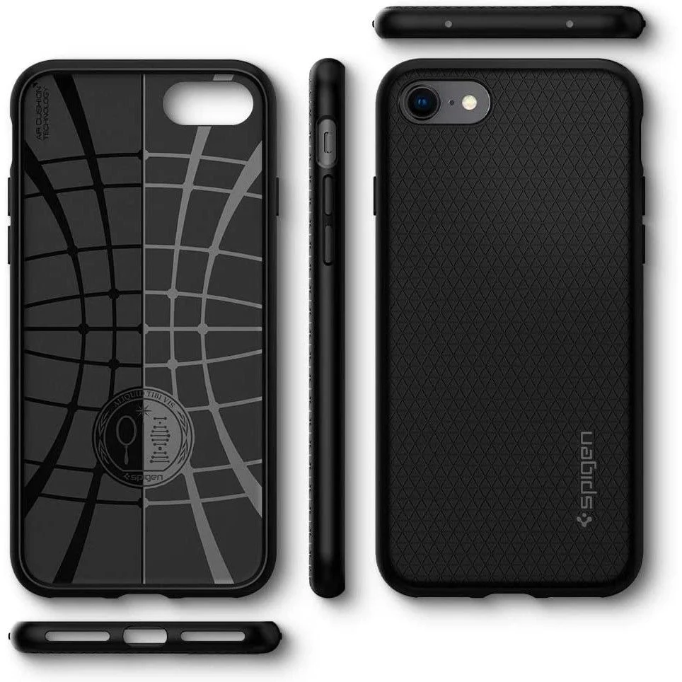 Case for Apple iPhone SE (2022) / SE (2020) / 8 / 7, Spigen, Liquid Air, Black 042CS20511 - Image 3