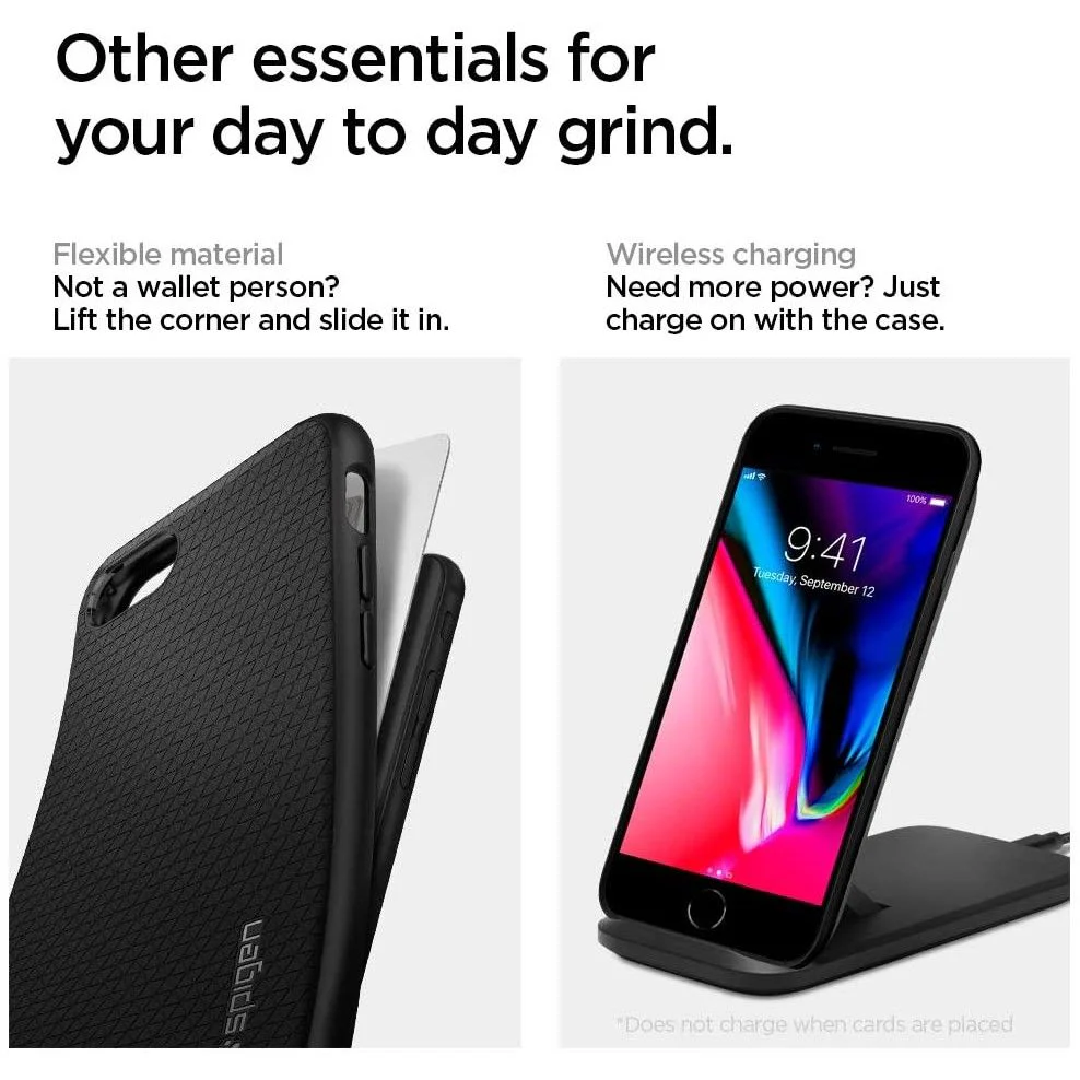Case for Apple iPhone SE (2022) / SE (2020) / 8 / 7, Spigen, Liquid Air, Black 042CS20511 - Image 6