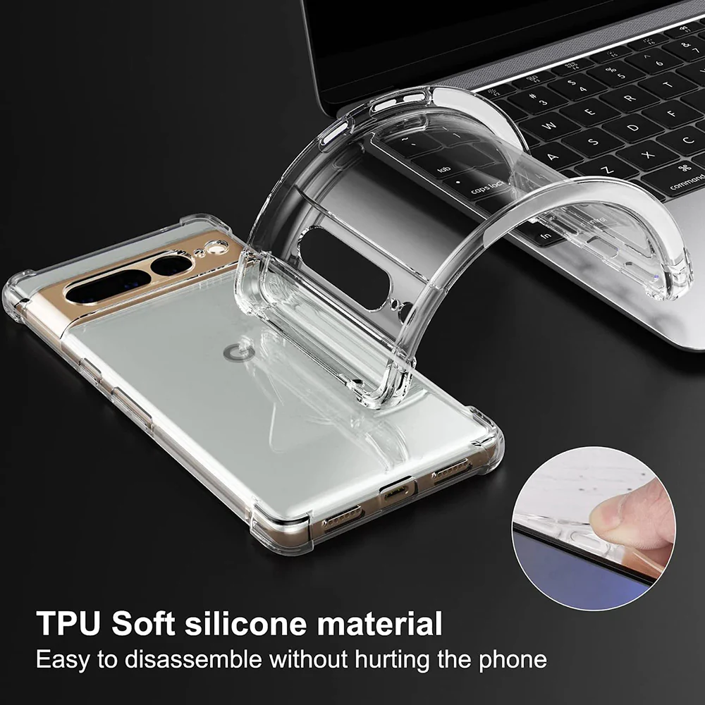 Case for Google Pixel 7 Pro, Techsuit, Shockproof Clear, Transparent - Image 4