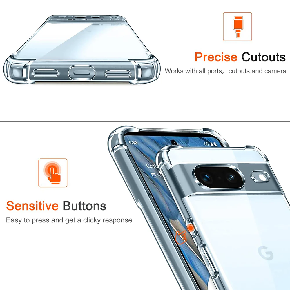 Case for Google Pixel 7, Techsuit, Shockproof Clear, Transparent - Image 3