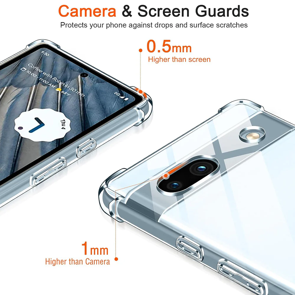 Case for Google Pixel 7a, Techsuit, Shockproof Clear, Transparent - Image 4
