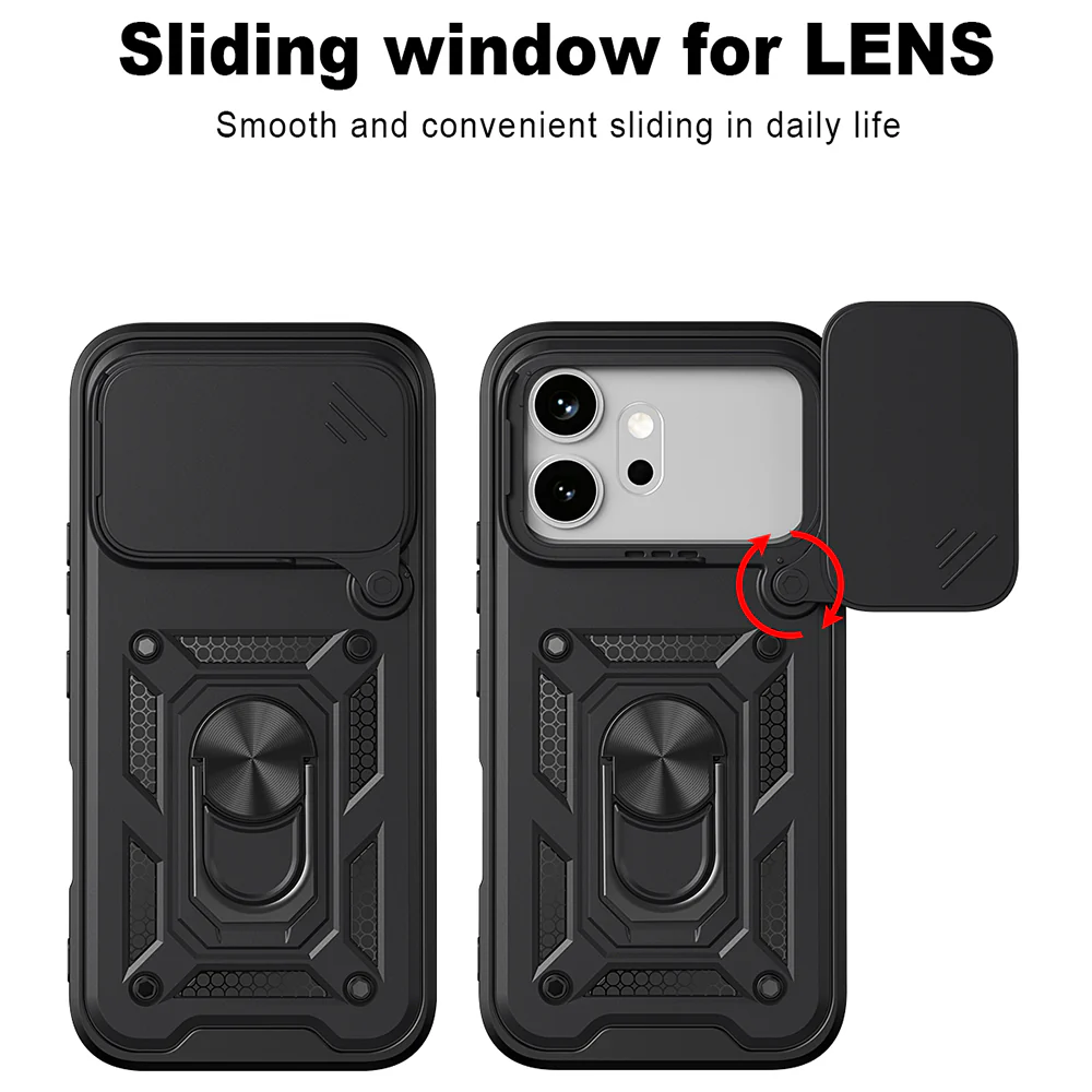 Case for Honor 600 Pro / 600, Techsuit, CamShield, Black - Image 2