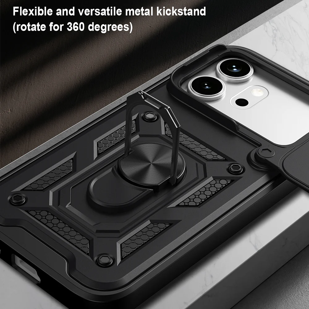 Case for Honor 600 Pro / 600, Techsuit, CamShield, Black - Image 5