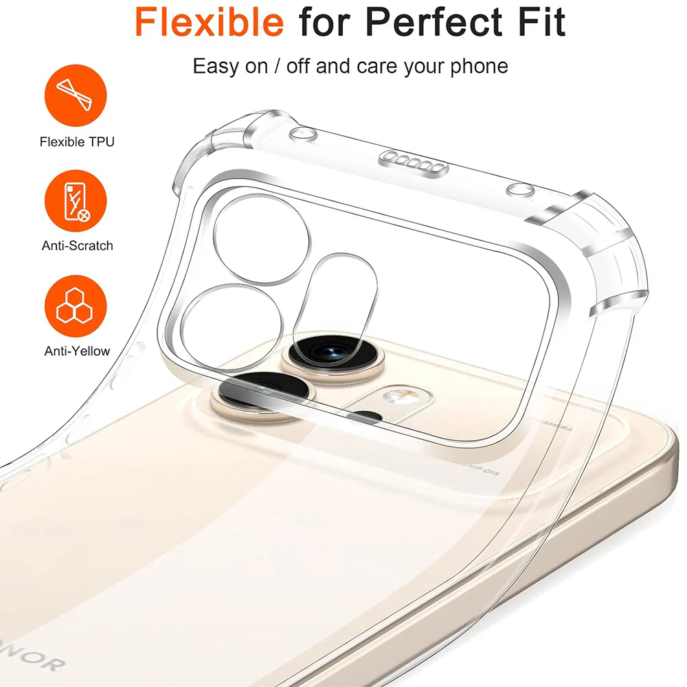 Case for Honor 600, Techsuit, Shockproof Clear, Transparent - Image 2