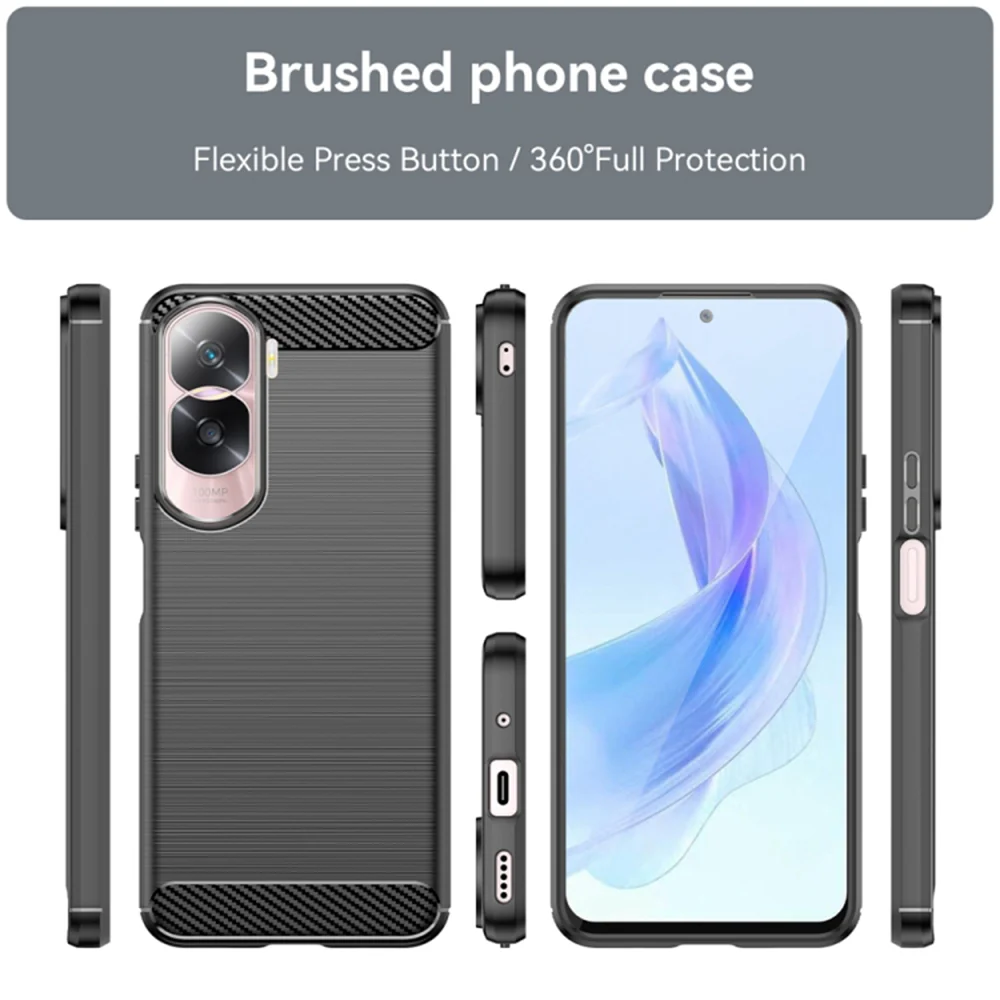 Case for Honor 90 Lite, Techsuit, Carbon, Black - Image 2