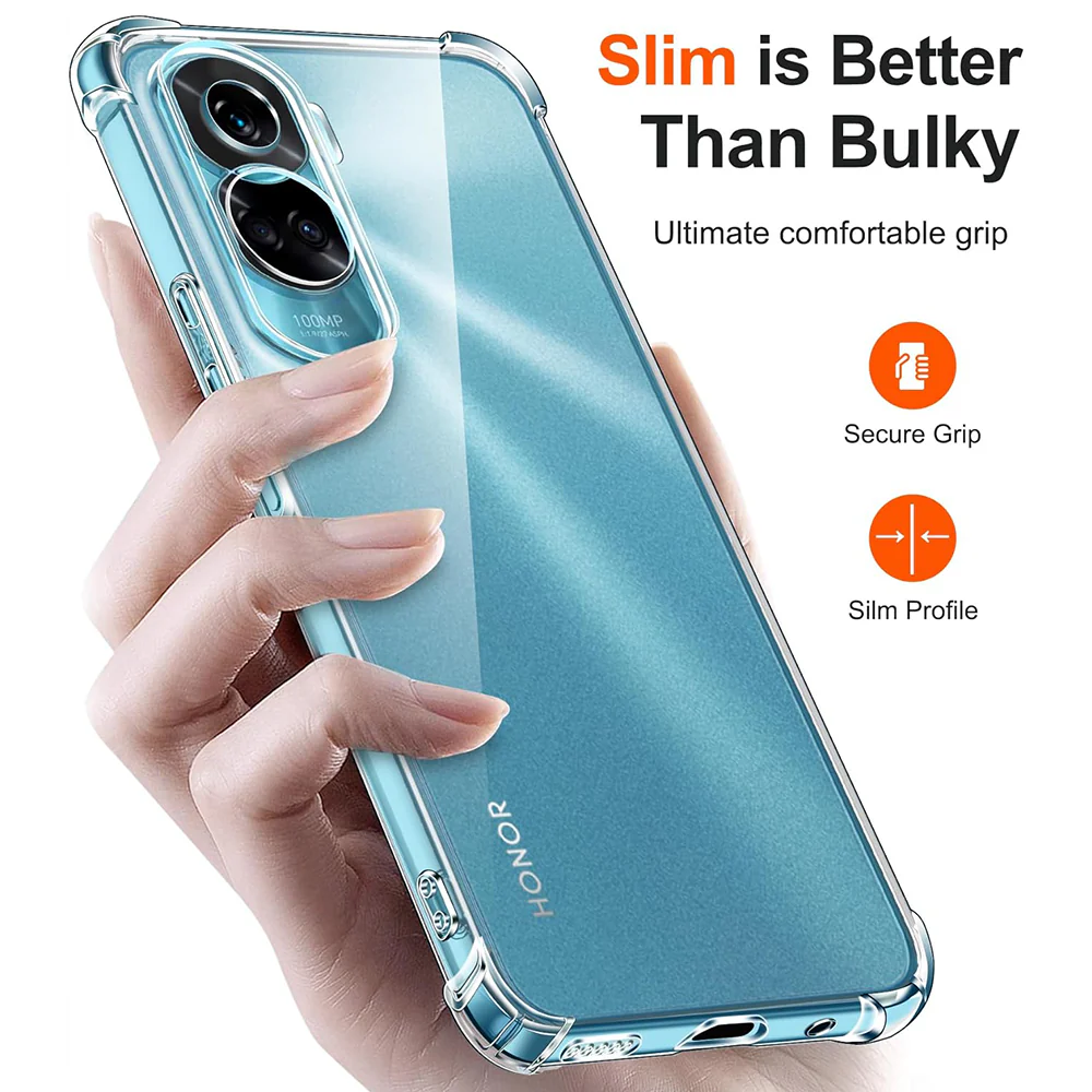 Case for Honor 90 Lite, Techsuit, Shockproof Clear, Transparent - Image 2