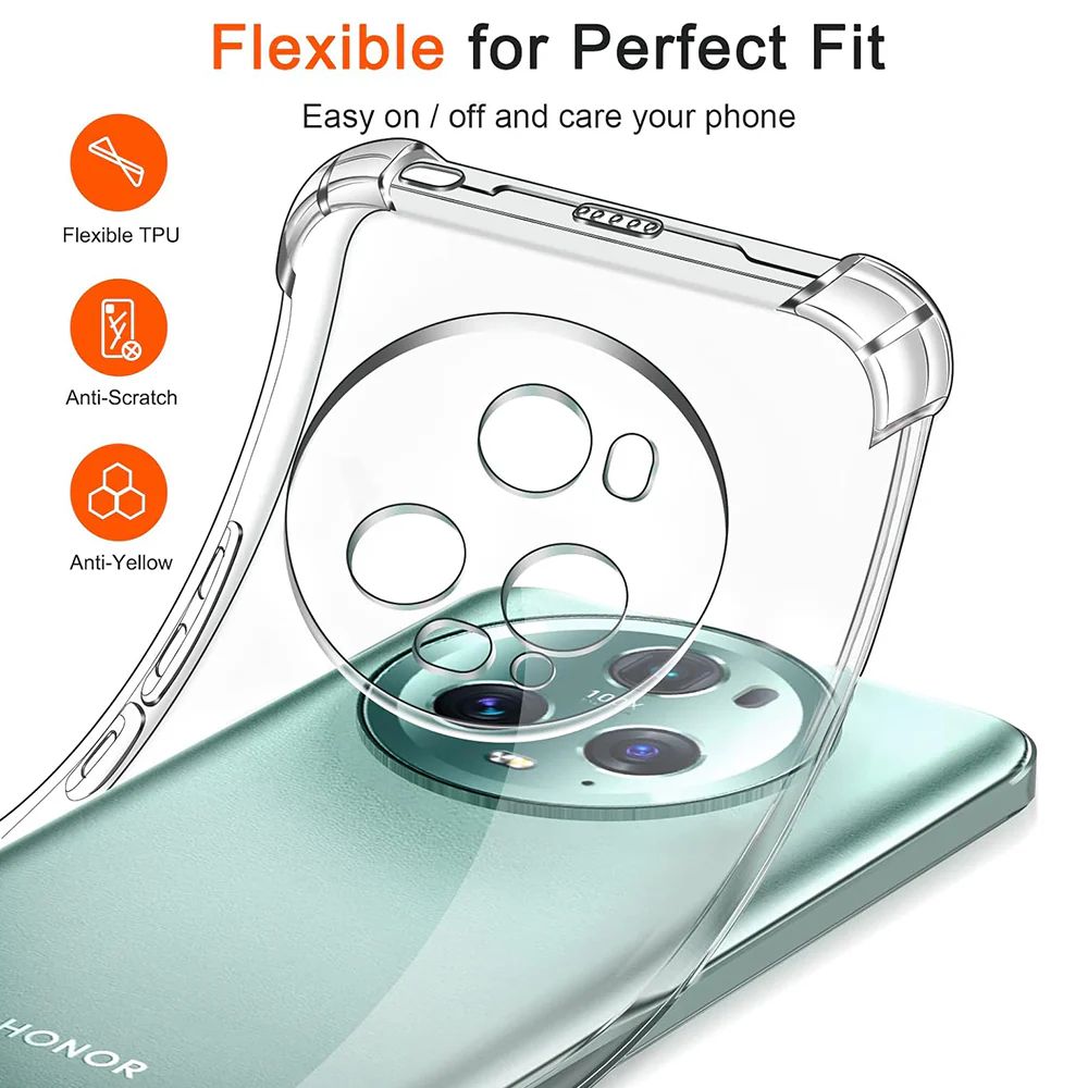 Case for Honor Magic5 Pro, Techsuit, Shockproof Clear, Transparent - Image 3