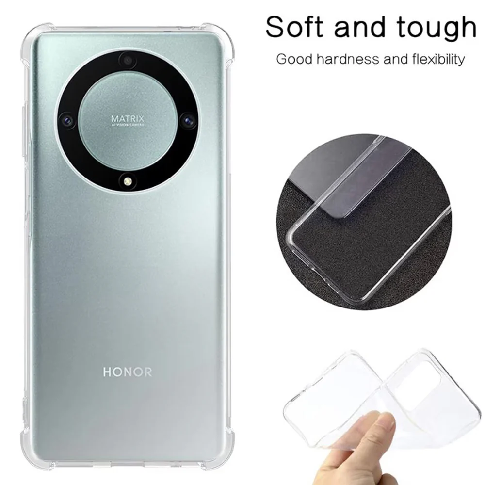 Case for Honor Magic6 Lite, Techsuit, Shockproof Clear, Transparent - Image 3
