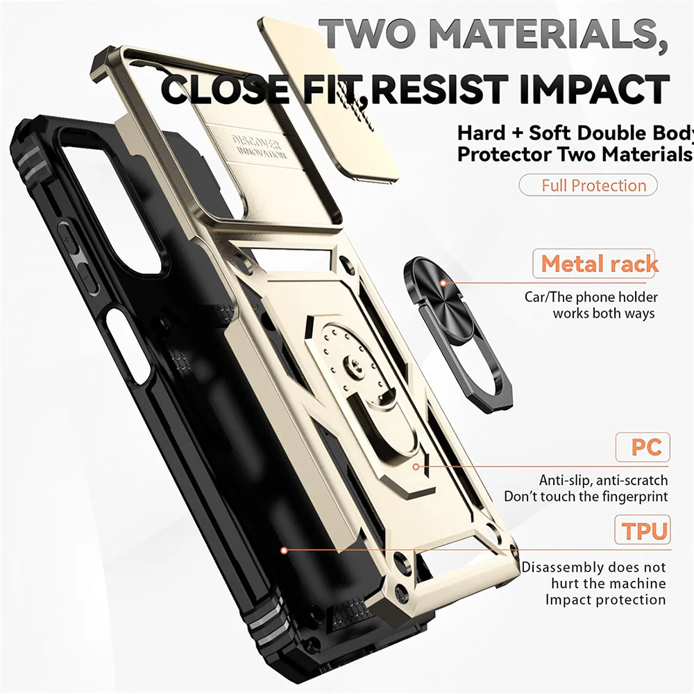 Case for Honor X6a, Techsuit, CamShield, Gold - Image 4