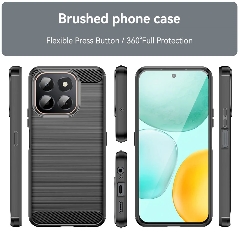 Case for Honor X6c, Techsuit, Carbon, Black - Image 2