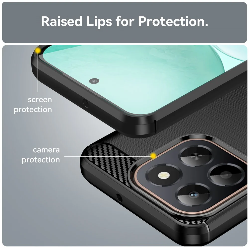 Case for Honor X6c, Techsuit, Carbon, Black - Image 4
