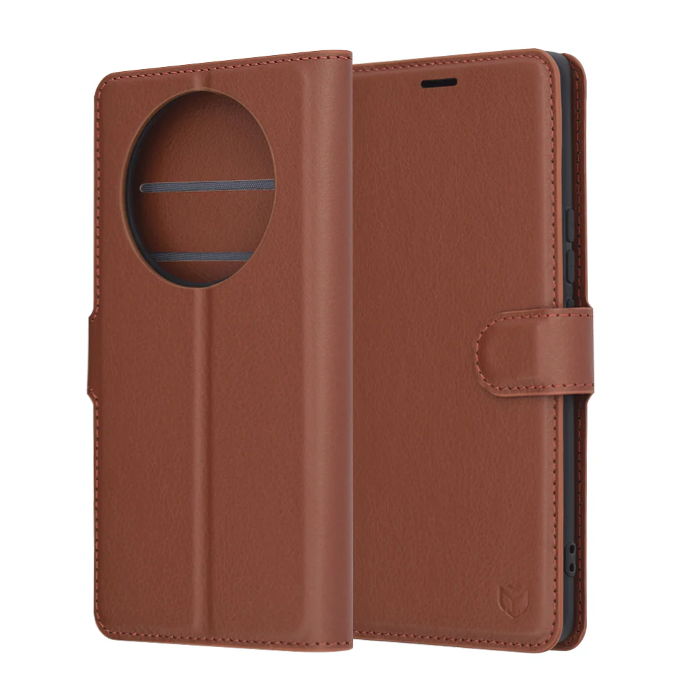 Case for Honor X9c / Magic7 Lite, Techsuit, Leather Folio, Brown - Image 2