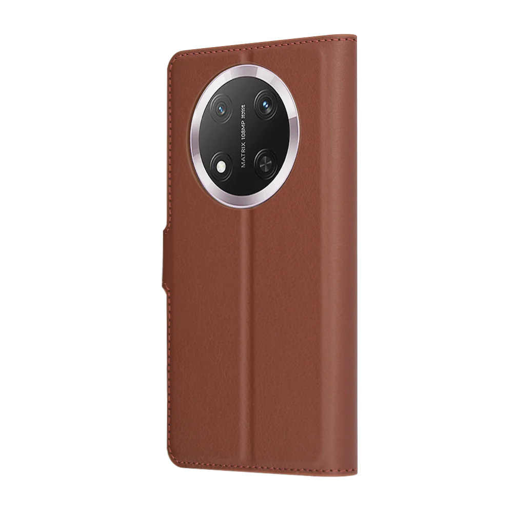 Case for Honor X9c / Magic7 Lite, Techsuit, Leather Folio, Brown - Image 4