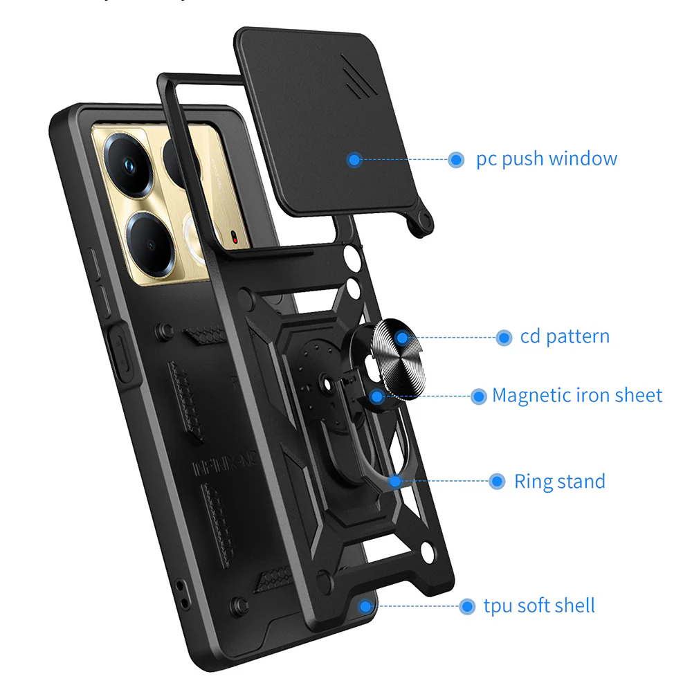 Case for Infinix Note 40 4G, Techsuit, CamShield, Black - Image 3