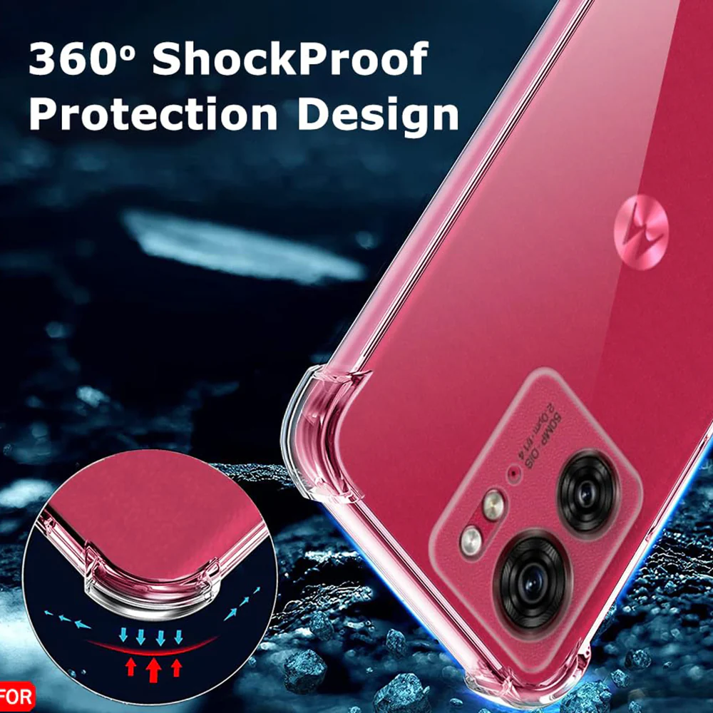 Case for Motorola Edge (2023) / Edge 40, Techsuit, Shockproof Clear, Transparent - Image 4