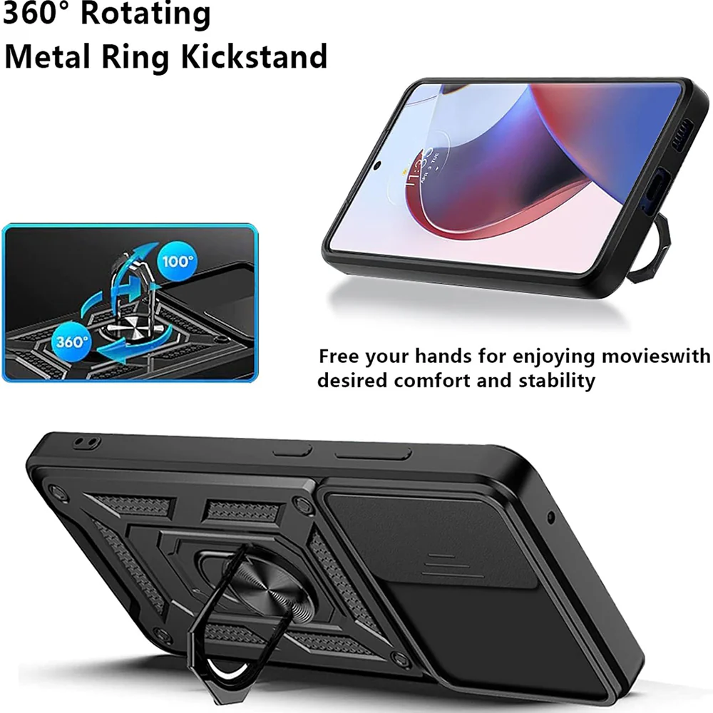 Case for Motorola Edge 30 Ultra, Techsuit, CamShield, Black - Image 2