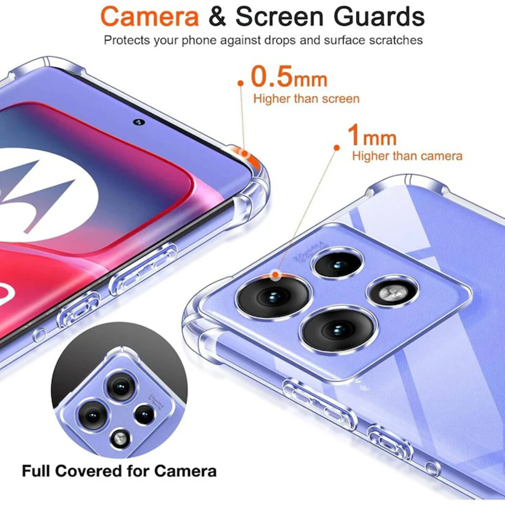 Case for Motorola Edge 50, Techsuit, Shockproof Clear, Transparent - Image 3