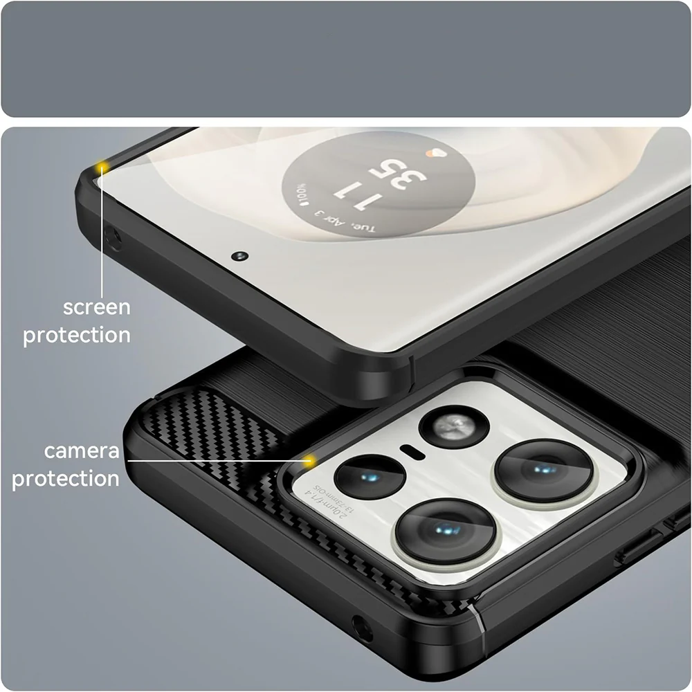 Case for Motorola Edge 50 Ultra, Techsuit, Carbon, Black - Image 4