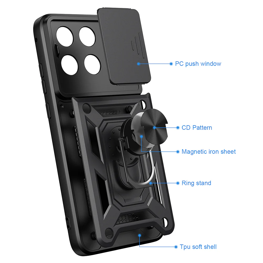 Case for Motorola Edge 70 Fusion, Techsuit, CamShield, Black - Image 3