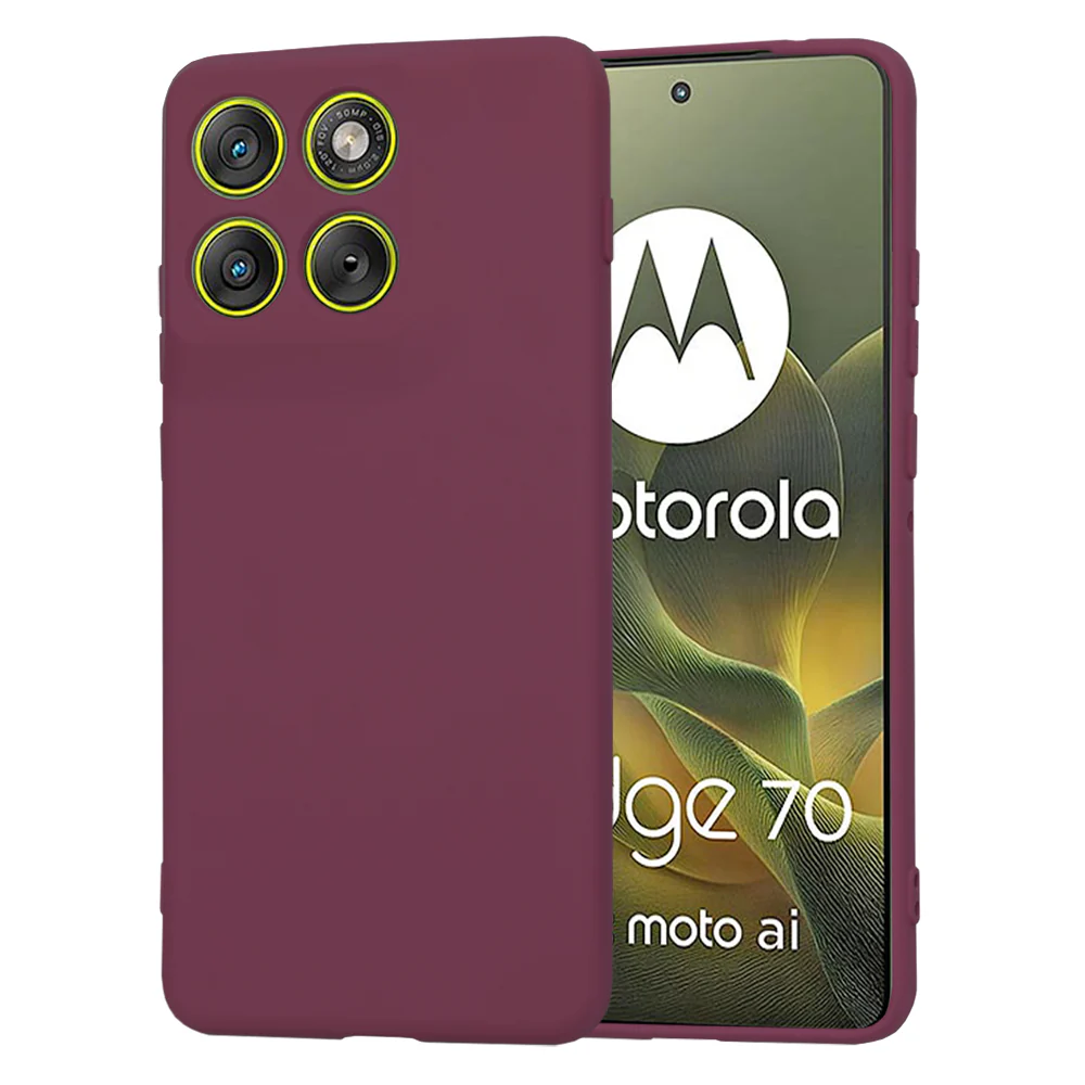 Case for Motorola Edge 70, Techsuit, SoftFlex, Burgundy