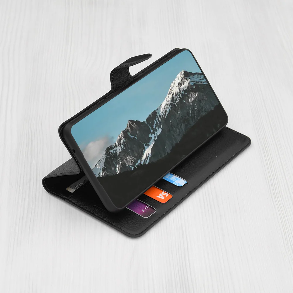 Case for Motorola Moto E13, Techsuit, Leather Folio, Black - Image 2