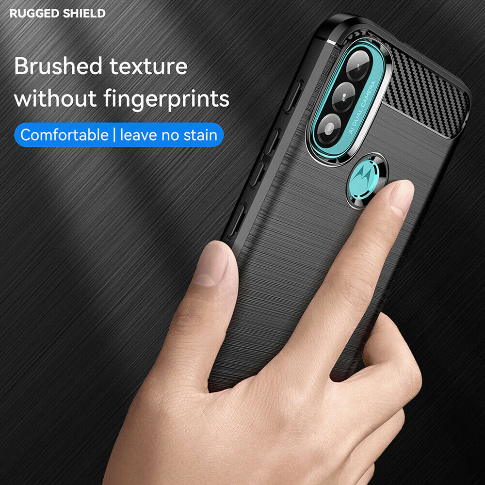 Case for Motorola Moto E40 / E30 / E20, Techsuit, Carbon, Black - Image 4