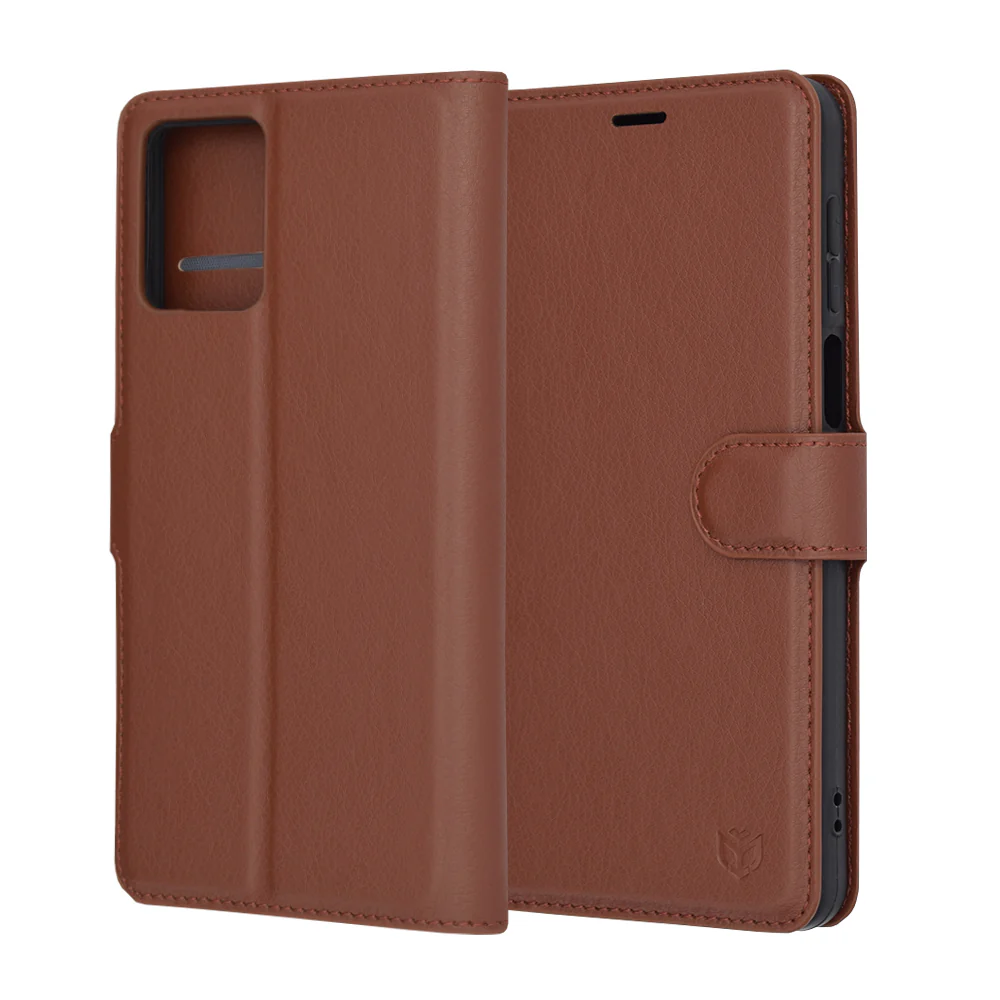 Case for Motorola Moto G14, Techsuit, Leather Folio, Brown - Image 6