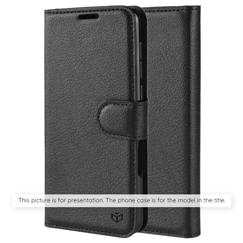 Case for Motorola Moto G15 / G15 Power, Techsuit, Leather Folio, Black