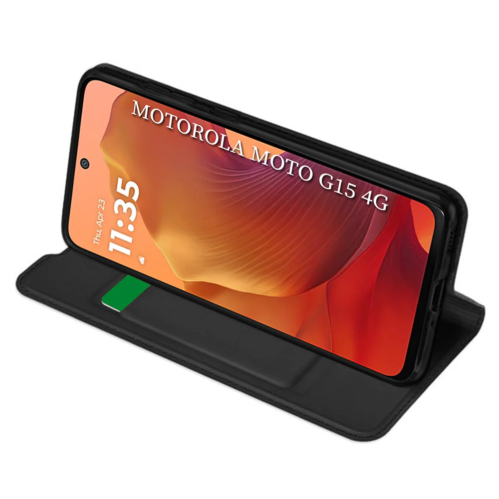 Case for Motorola Moto G15 / G15 Power, Techsuit, Magskin Book, Black - Image 2