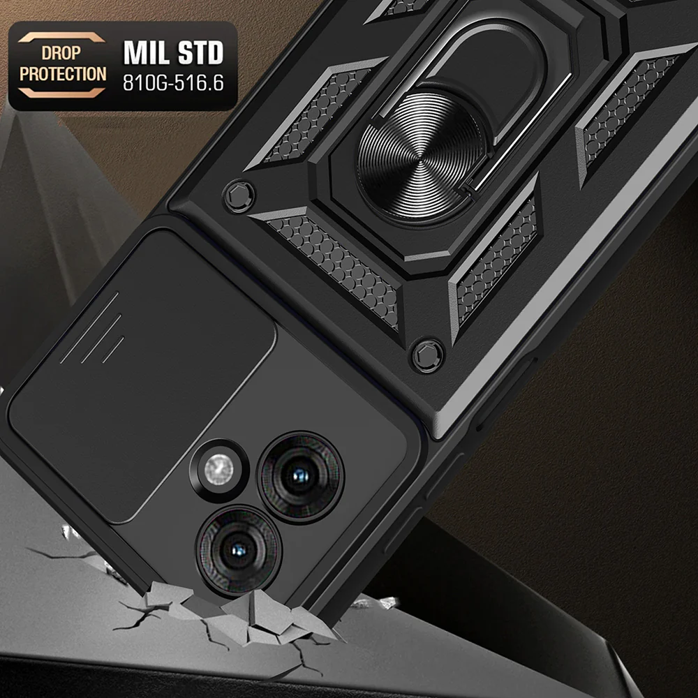 Case for Motorola Moto G55, Techsuit, CamShield, Black - Image 4