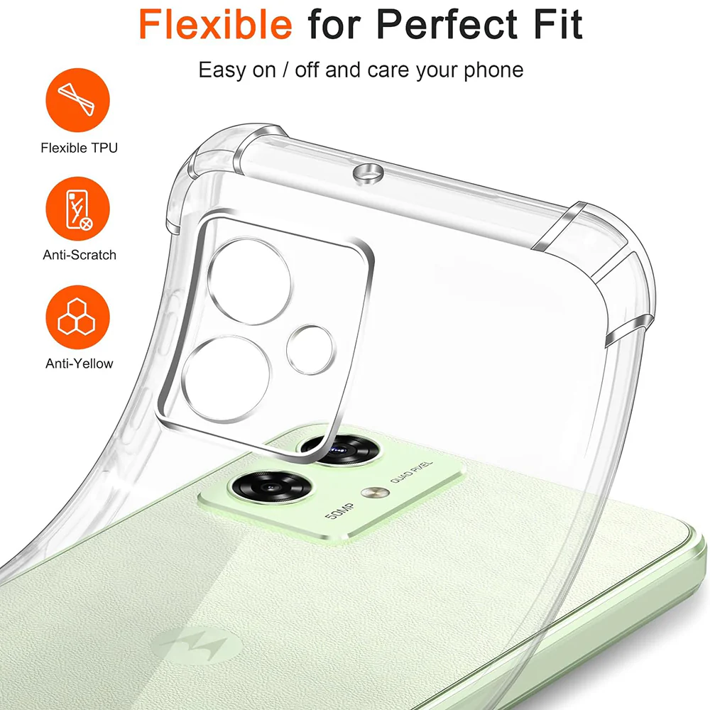 Case for Motorola Moto G55, Techsuit, Shockproof Clear, Transparent - Image 2