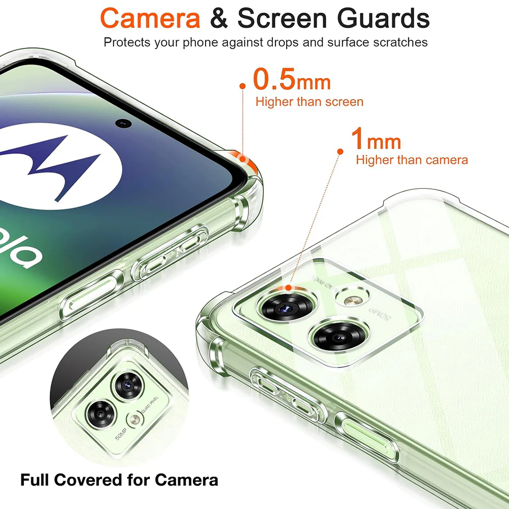 Case for Motorola Moto G55, Techsuit, Shockproof Clear, Transparent - Image 3