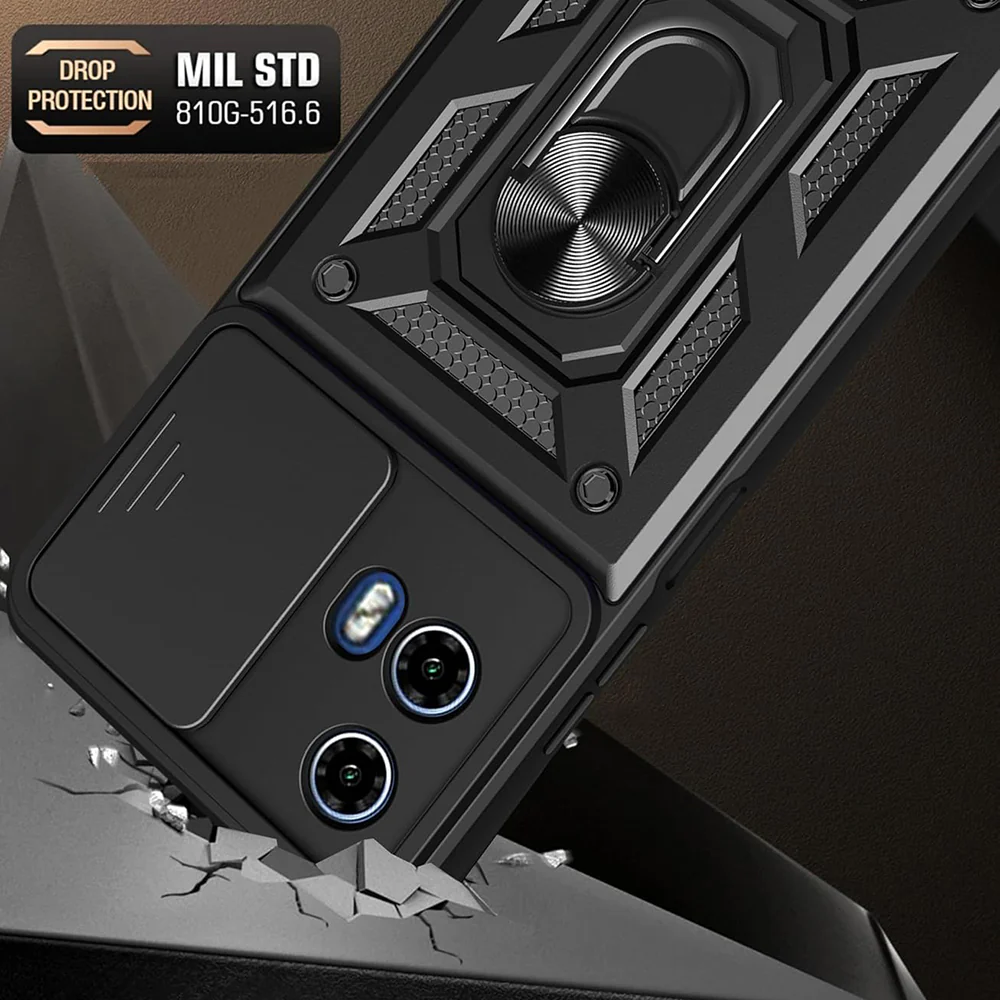 Case for Motorola Moto G67 Power / G57 Power, Techsuit, CamShield, Black - Image 4