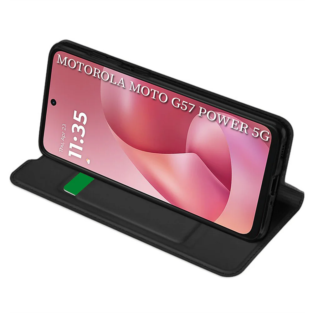Case for Motorola Moto G67 Power / G57 Power, Techsuit, Magskin Book, Black - Image 2