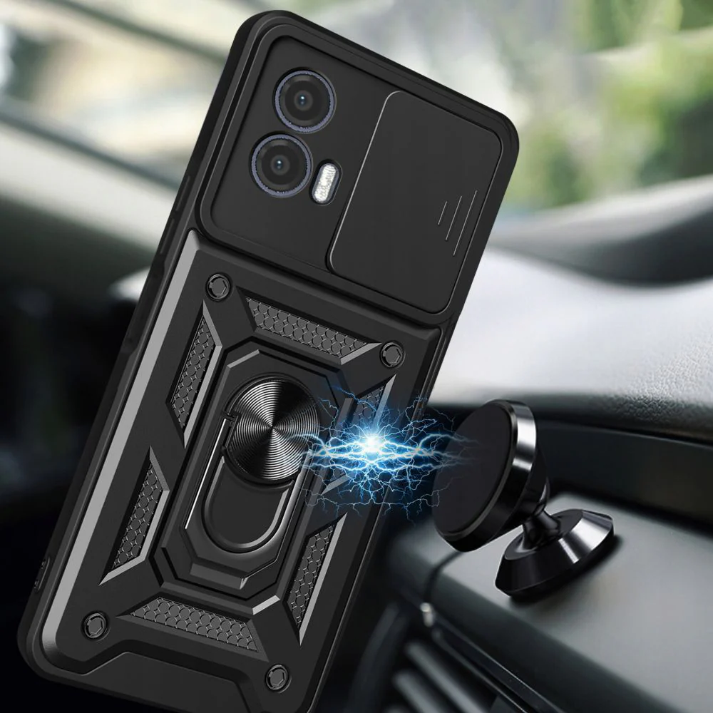 Case for Motorola Moto G73, Techsuit, CamShield, Black - Image 6