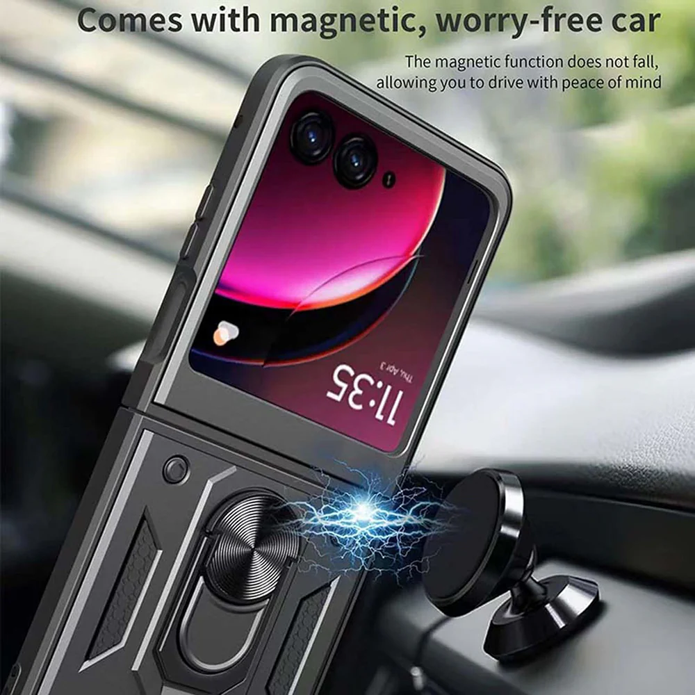 Case for Motorola Razr 50 Ultra, Techsuit, CamShield, Black - Image 4