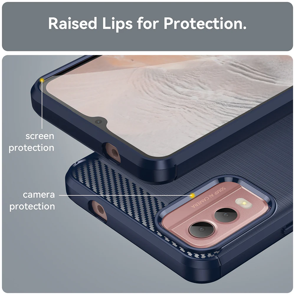 Case for Nokia C32, Techsuit, Carbon, Blue - Image 6