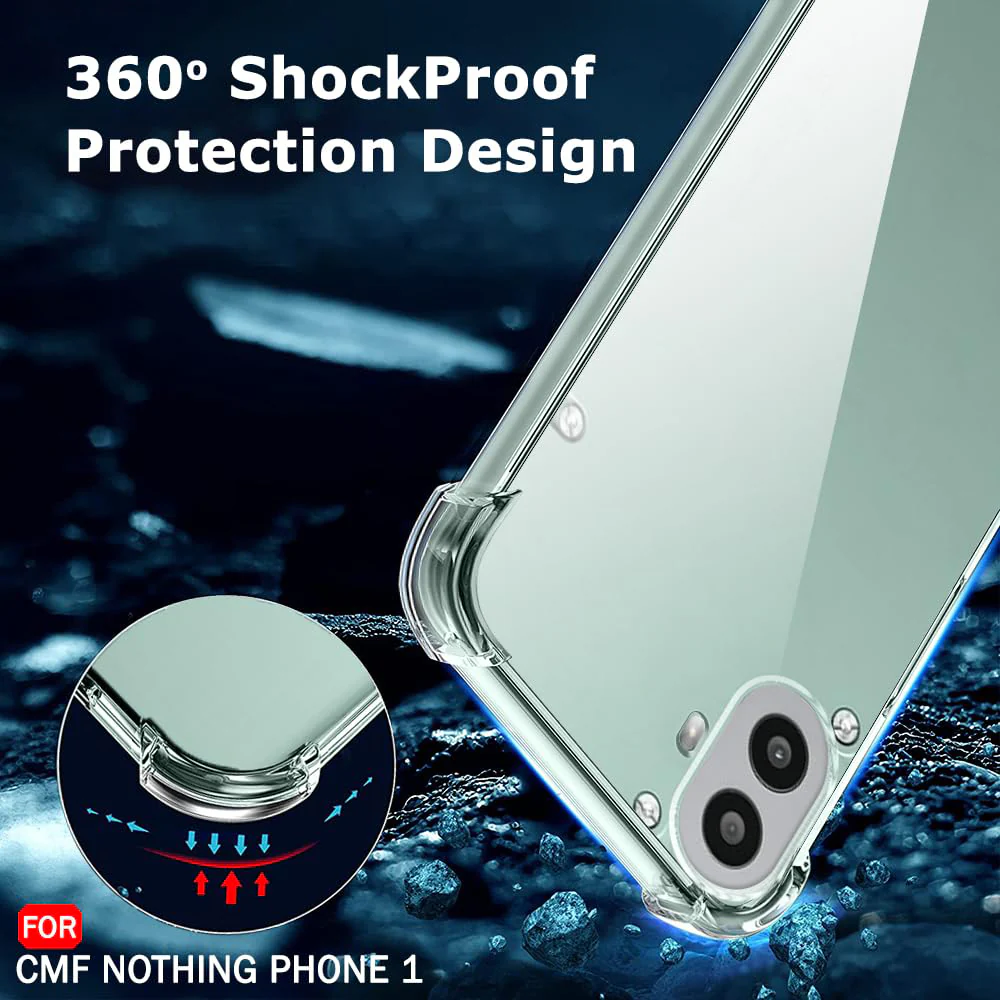 Case for Nothing CMF Phone 1, Techsuit, Shockproof Clear, Transparent - Image 5