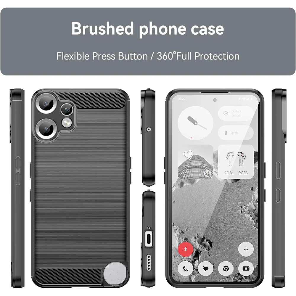 Case for Nothing CMF Phone 2 Pro, Techsuit, Carbon, Black - Image 5