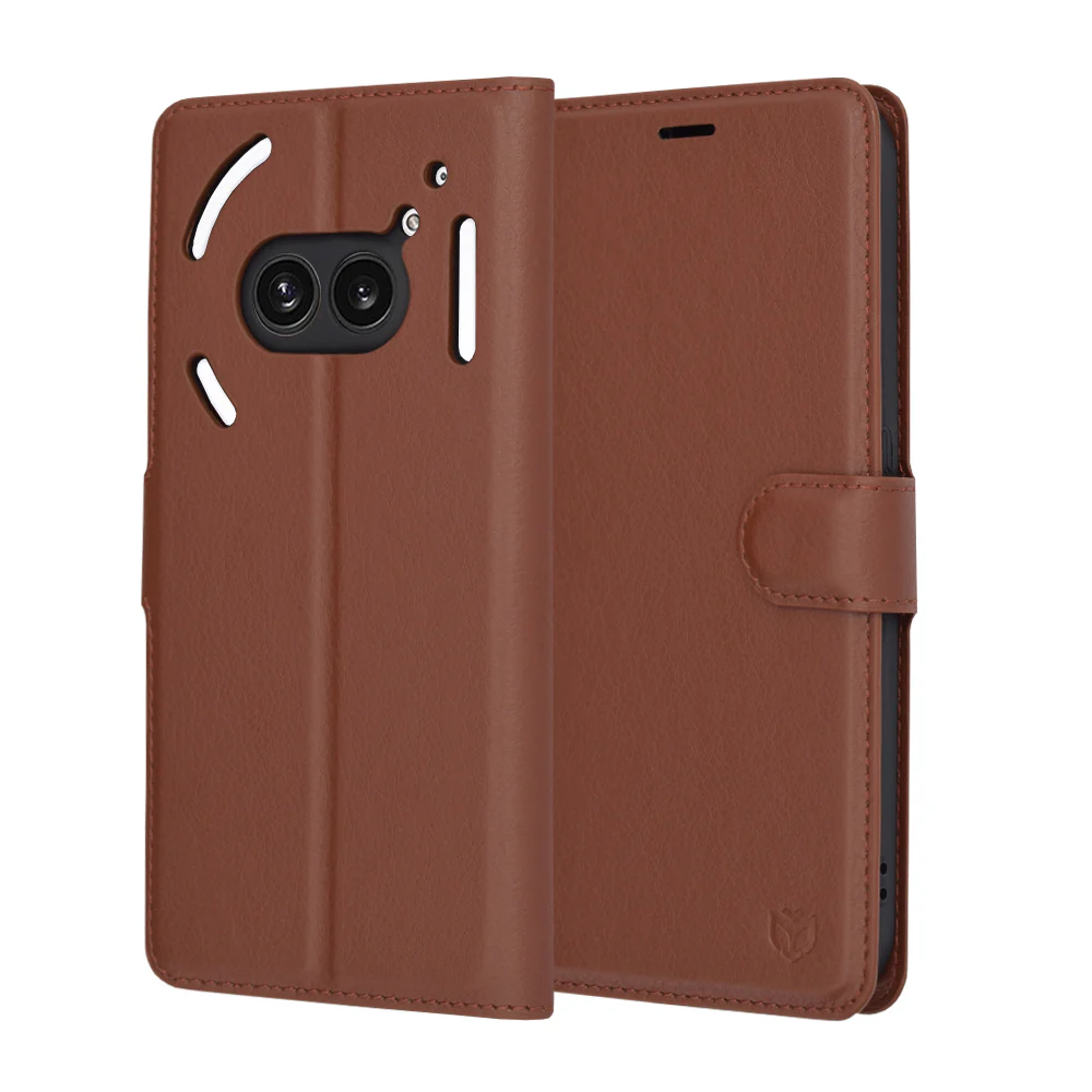 Case for Nothing Phone (2a) Plus / Phone (2a), Techsuit, Leather Folio, Brown