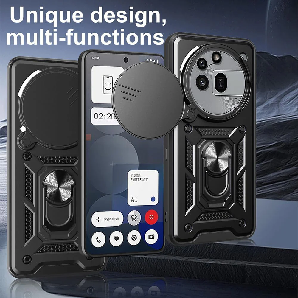 Case for Nothing Phone (3a) Pro, Techsuit, CamShield, Black - Image 2